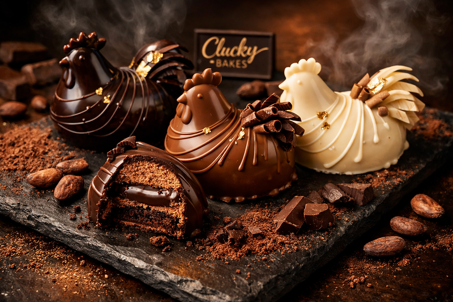 Chocolate Flock - Rich cocoa and chocolate chicken pastries