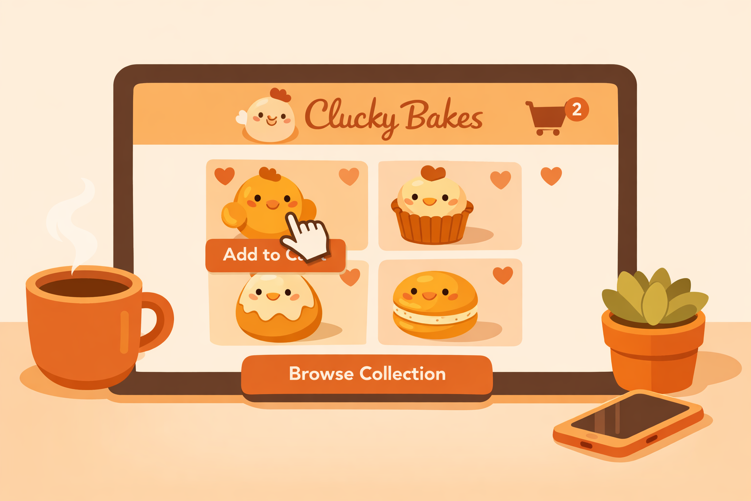 Browsing pastry collection on device