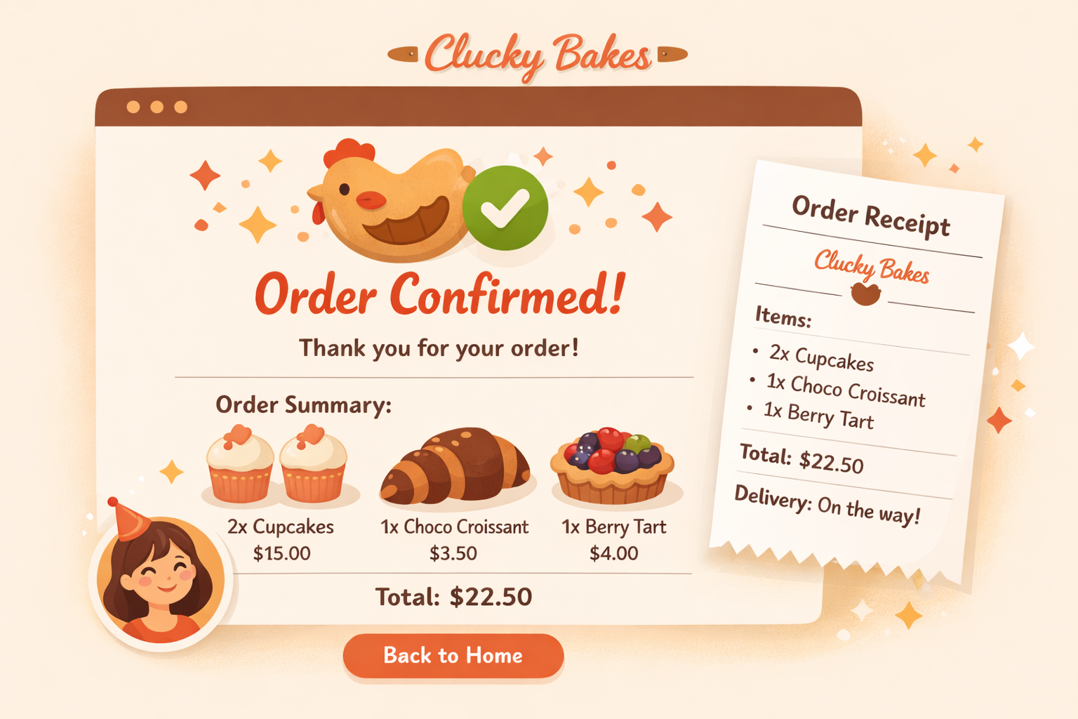 Placing order in shopping cart